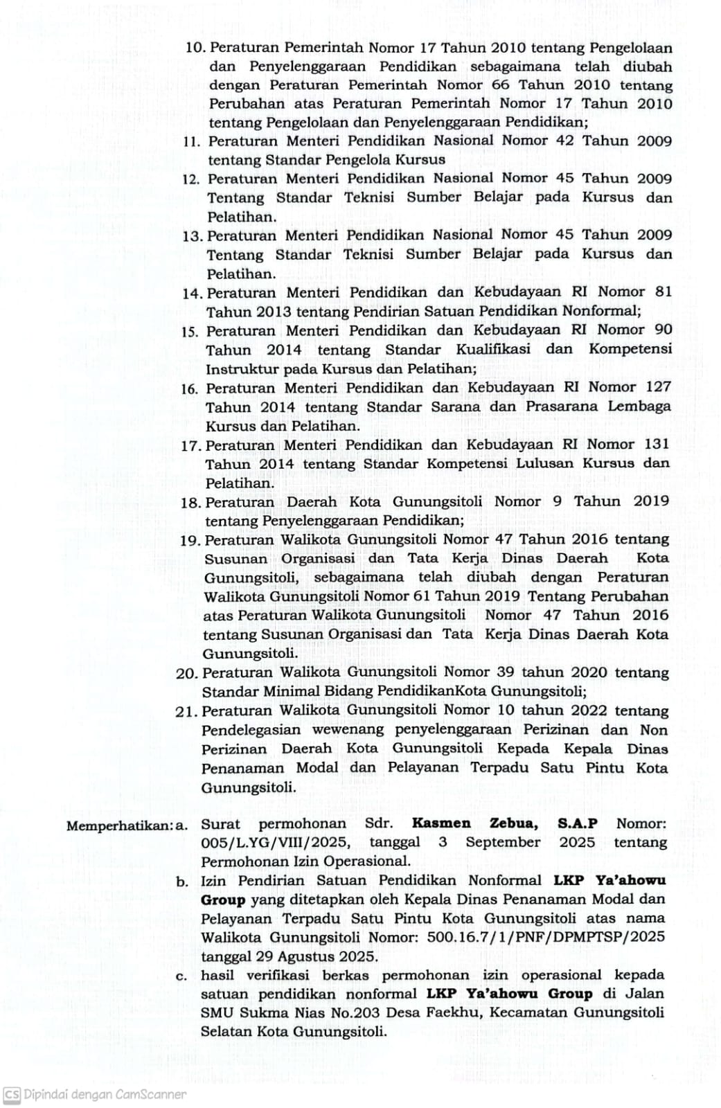 Perizinan Resmi