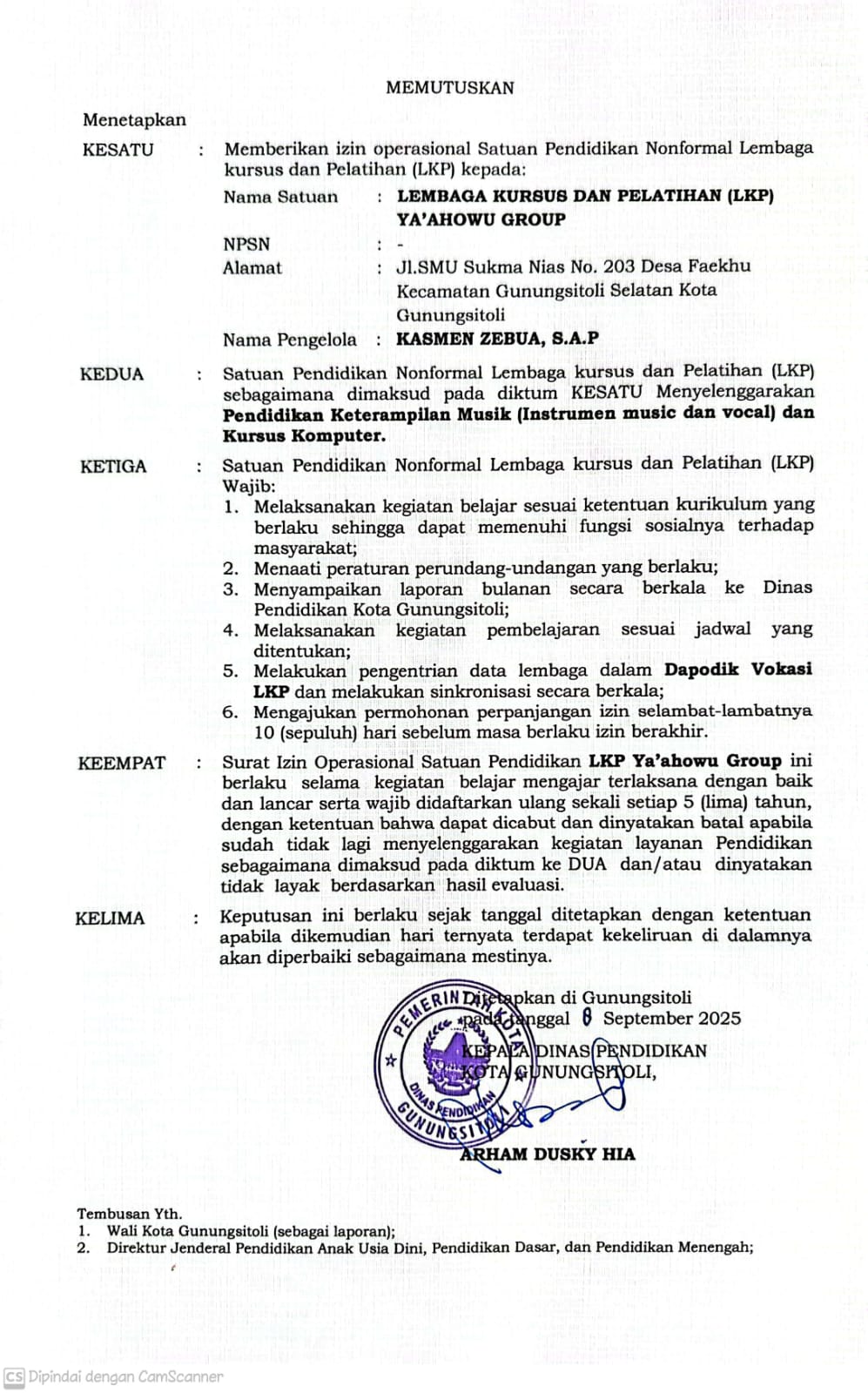 Perizinan Resmi